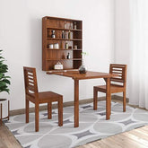 ONIJA  Sheesham Wood Folding Dining Table for Living Room with 2 Chairs